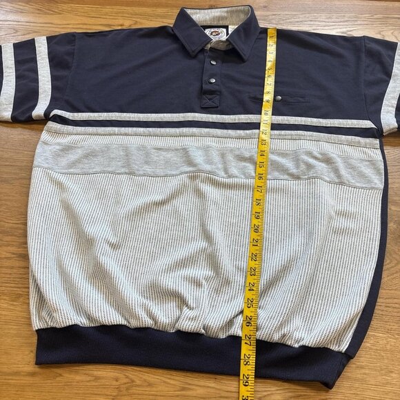 80's Vintage Polo Knit Pullover Shirt Mens XLT Navy Grandpacore Indie Sleeze - Picture 6 of 8